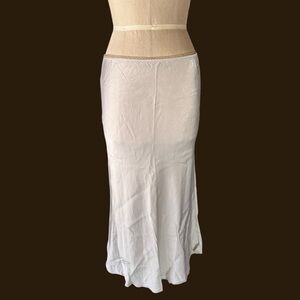 Milio Milano Silver Satin Maxi Slip Skirt